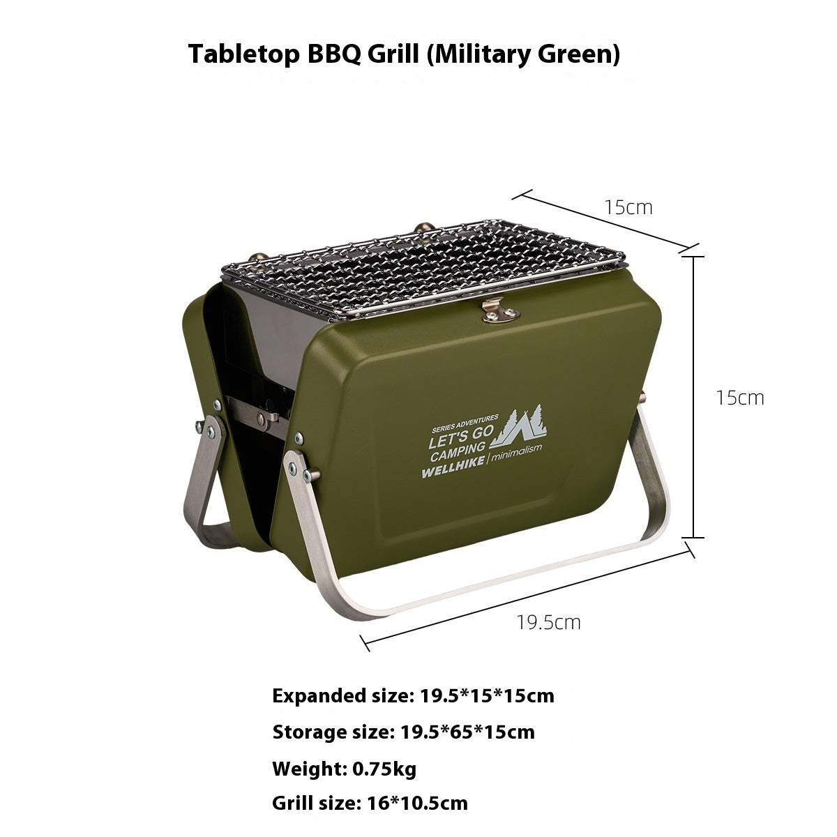 Tragbarer, faltbarer Mini-Grillofen für den Außenbereich