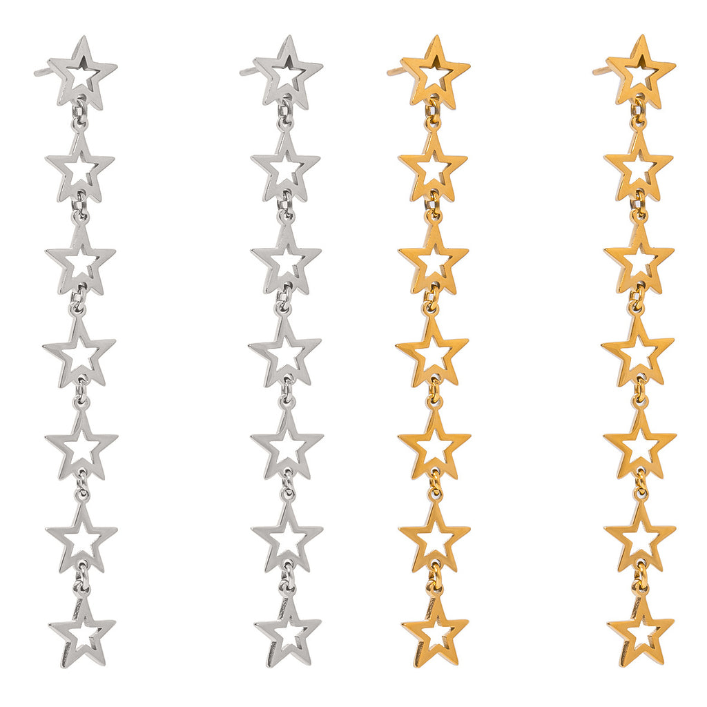 Stainless Steel Star Earrings For A High-End