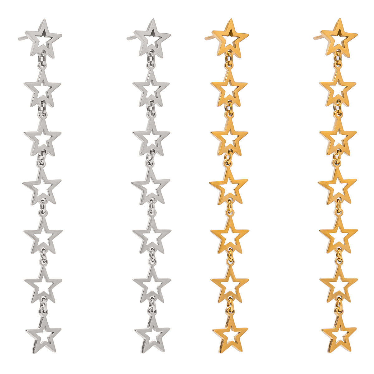 Stainless Steel Star Earrings For A High-End