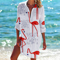 Bedrucktes Damen-Resort-Strandhemd/Bikini-Cover-Up-Bluse