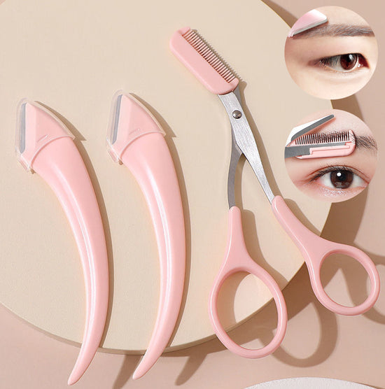 Augenbrauentrimmer mit Kamm, gebogen, mondförmig, kleines Beauty-Zubehör