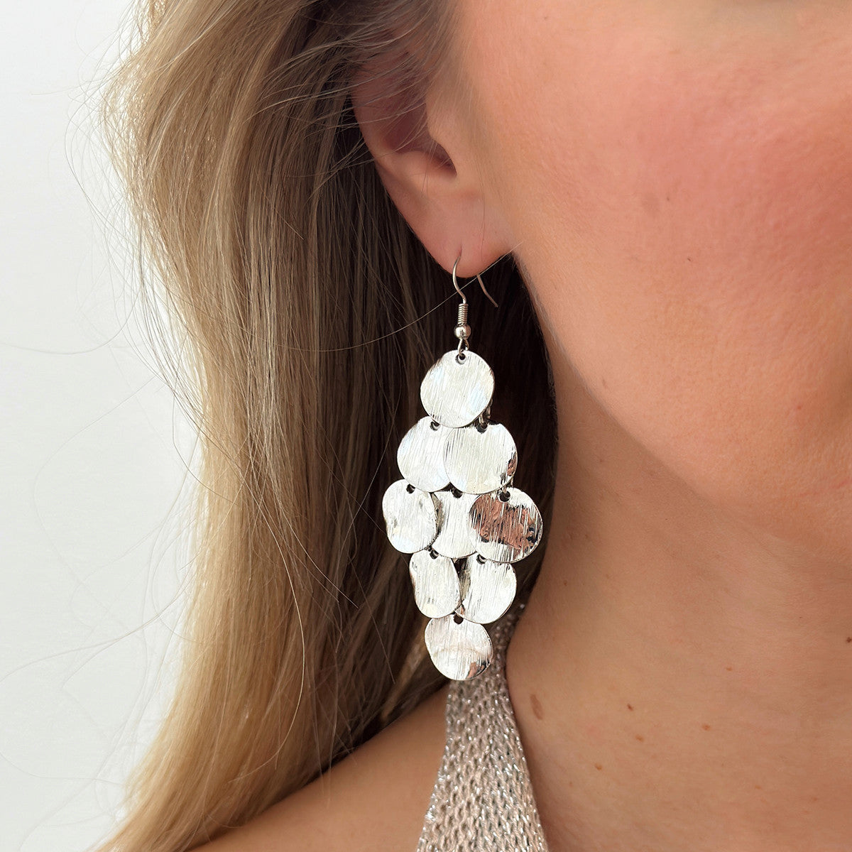 Trendy Forward Geometric Sequin Y-shaped Long Patchwork Metal Accessory