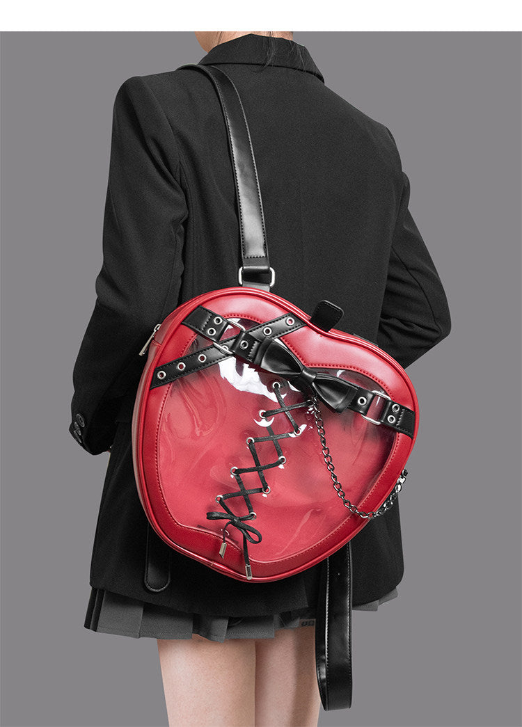 Dark-style Leather Belt Chain Gothic Strap Bow Backpack