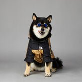 Large dog raincoat from Bucciato, pet jacket with waterproof material and adjustable fit, designed for outdoor protection.