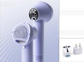 Golden Retriever being groomed with a Bucciato pet hair dryer, showing its silent, handheld design for safe pet grooming.