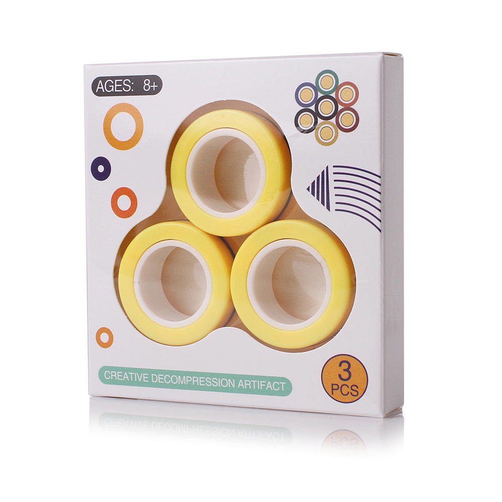 Anti-Stress Magnetic Rings Fidget Unzip Toy Magic RingTools