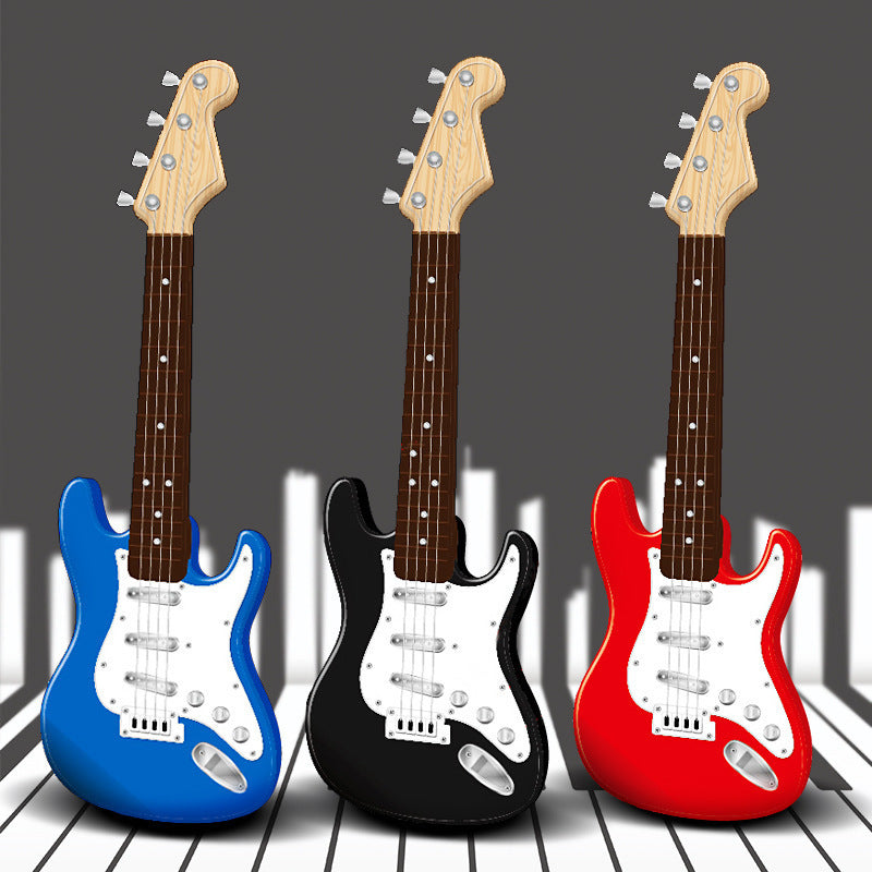 Spielzeug-E-Gitarre, 4-saitiges Musikinstrument für Anfänger, für Jungen