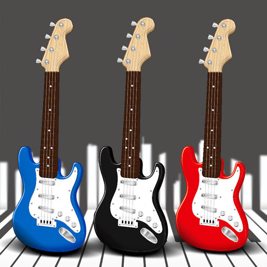 Spielzeug-E-Gitarre, 4-saitiges Musikinstrument für Anfänger, für Jungen