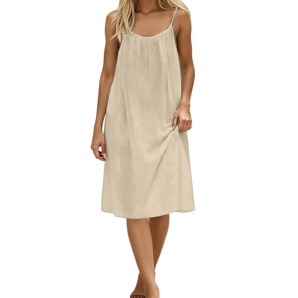 Kleid aus Eisseide und Leinen, Damenmode in großen Größen