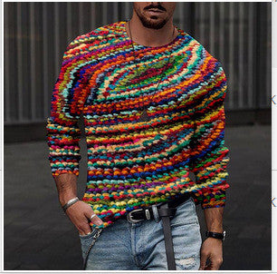 Lässiges T-Shirt mit Tierschädel-Print für Herren im europäischen und amerikanischen Stil
