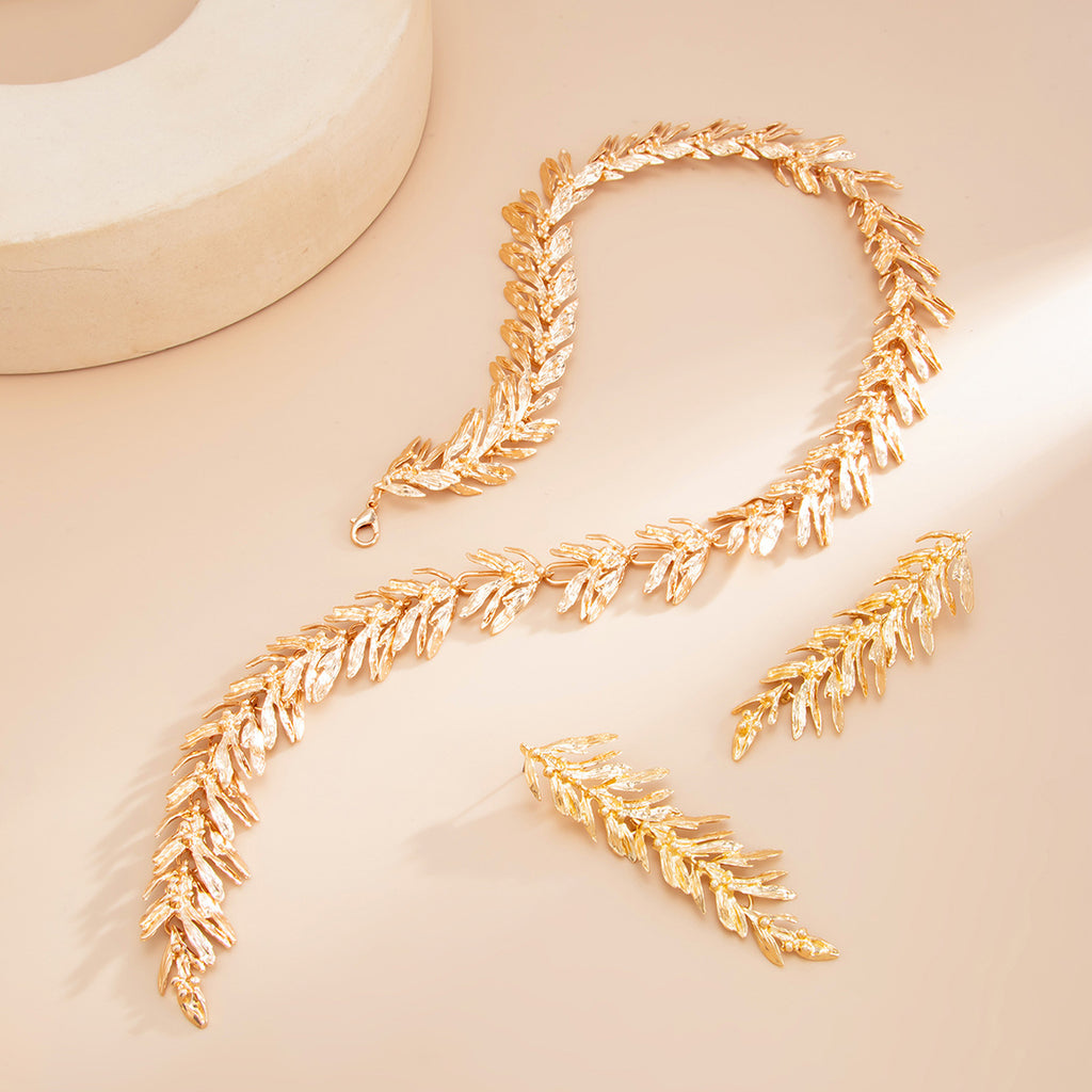 Sweet And Cool Style Wheat-ear Tassel Y-shaped Niche Patchwork Alloy Jewelry