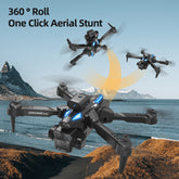Black C10 three-camera aerial drone from Bucciato, foldable RC drone with multiple cameras suitable for aerial photography.