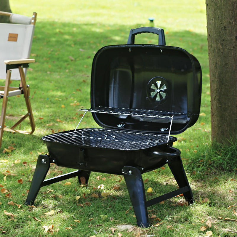 Tragbarer, faltbarer kleiner Hamburger-Grill
