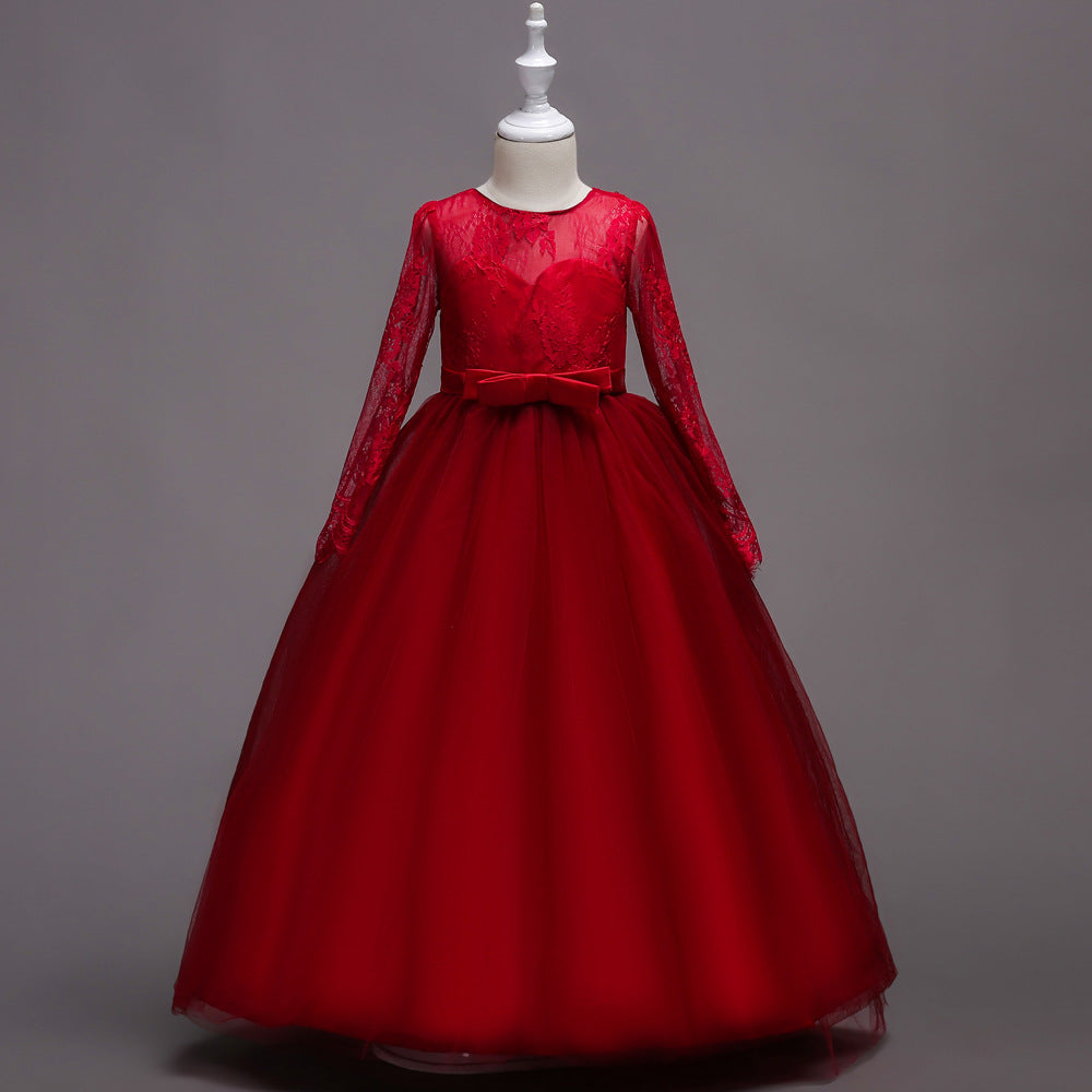 Kids Long Flower Girl Dress