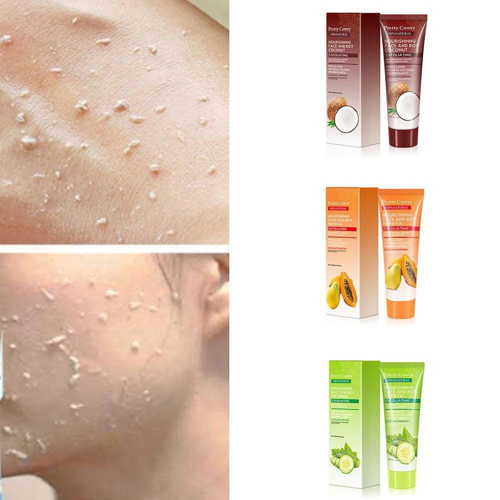 Gurke-Kokosnuss-Papaya-Gesichtspeeling-Gel-Creme Körperreinigung (rein, frisch und hochwertig, aber massentauglich).