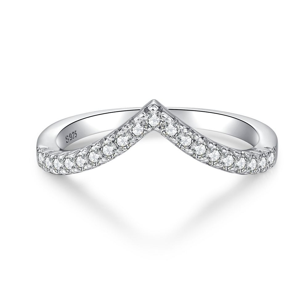 S925 Sterling Silber, platinbeschichteter Bandring