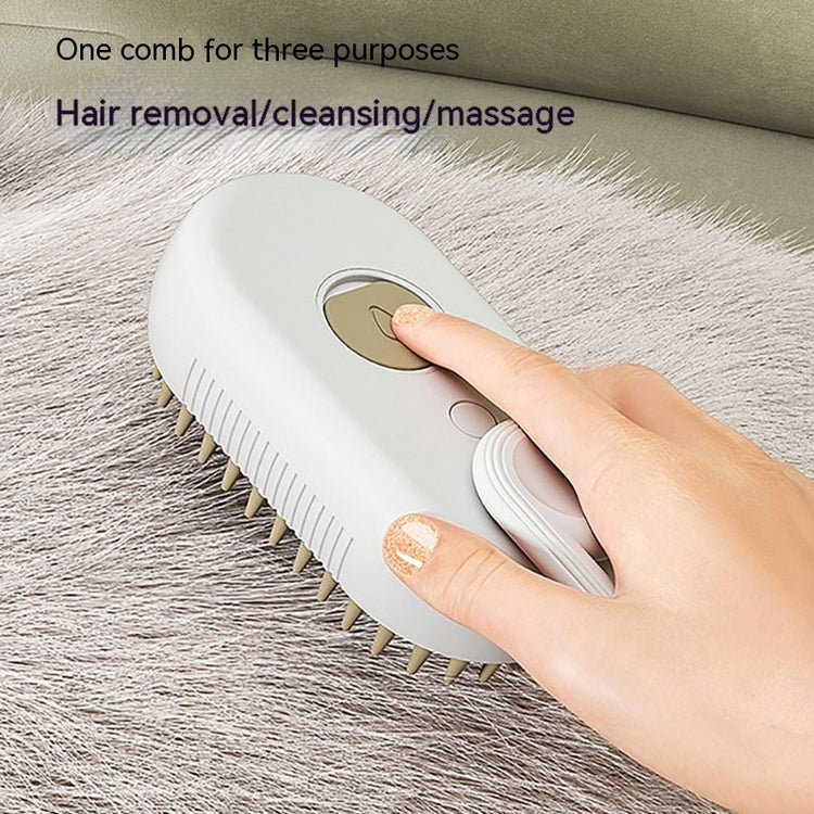Electric cat and dog steam brush with spray, designed for pet grooming, massage, and hair removal, from Bucciato pet grooming supplies.
