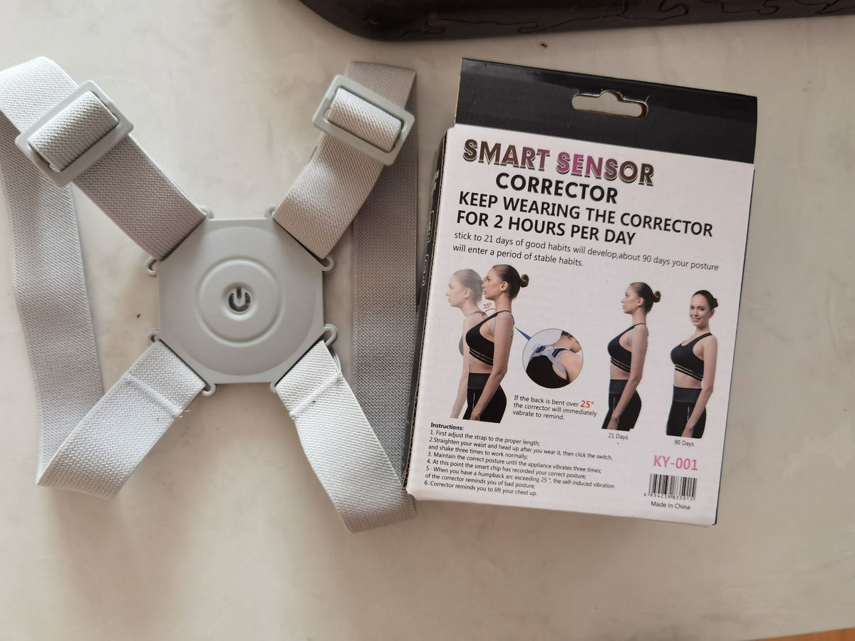 Adjustable Bucciato posture corrector belt for kids and adults, supporting back alignment and real-time posture assessment.