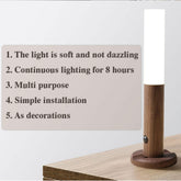 Bucciato LED USB magnetic wood night light with PIR motion sensor, wall-mounted corridor and porch lighting, cabinet lamp.
