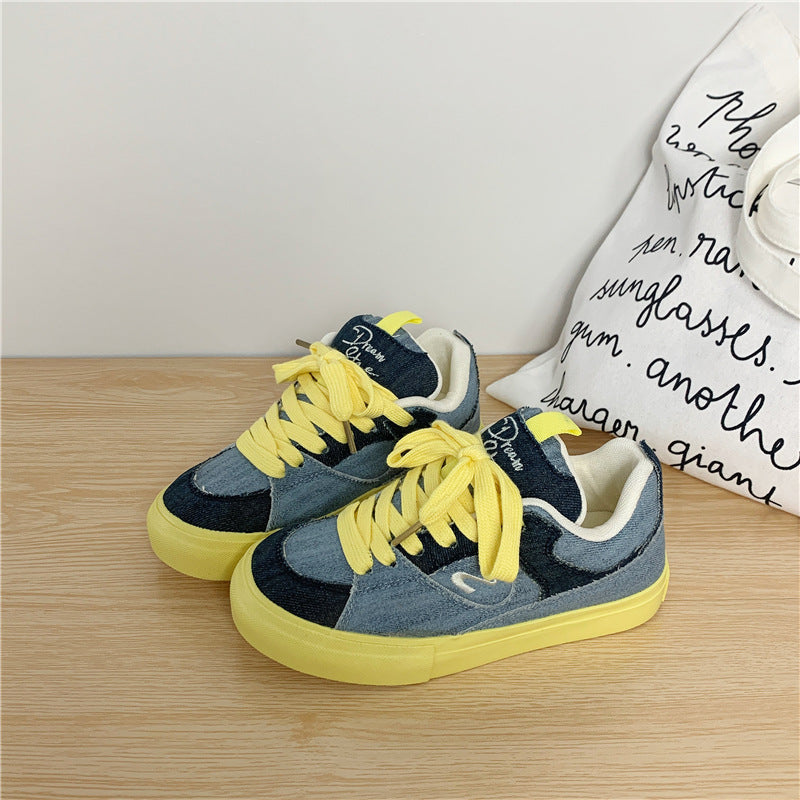 Vielseitige, dicke Canvas-Schuhe mit Zunge für Damen