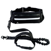 Bucciato hands-free dog leash with shock-absorbing bungee, phone pocket, and water bottle holder for large dogs up to 180lbs.