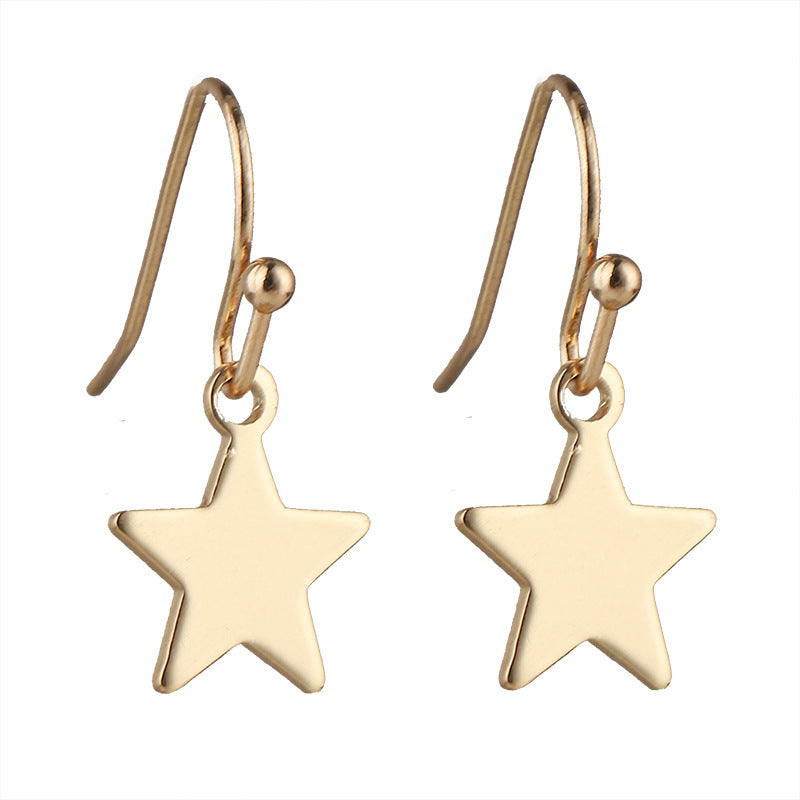 Classic Ball-Hook Geometric Lightning Heart Earrings