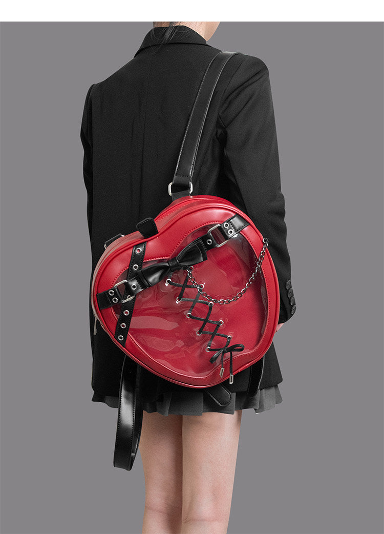 Dark-style Leather Belt Chain Gothic Strap Bow Backpack