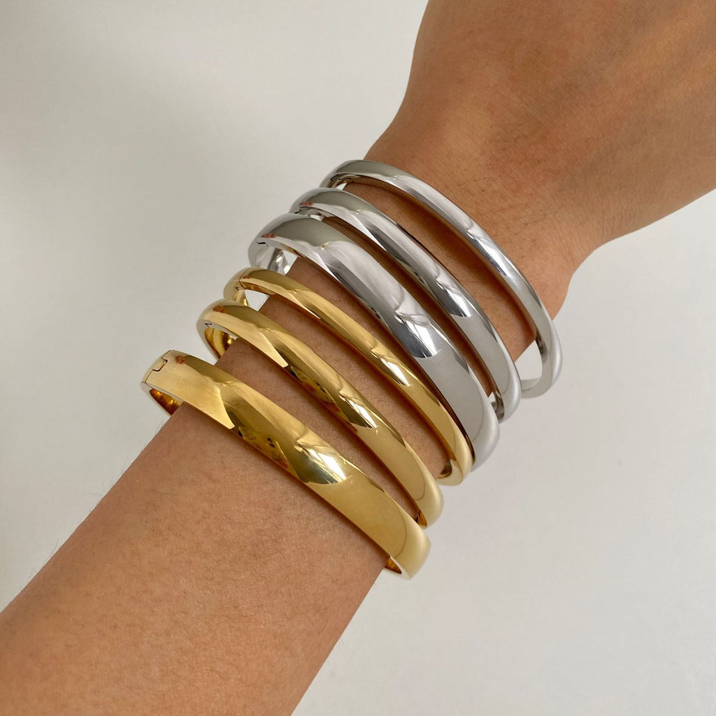 Retro-Armband mit minimalistischer Schnalle, schlichtes Goldarmband