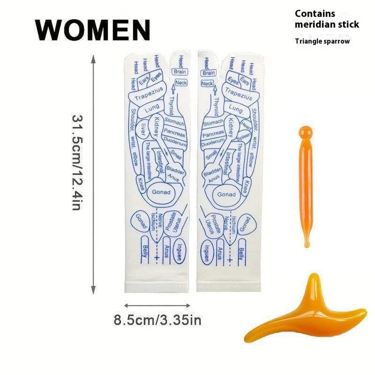 Bucciato foot reflexology socks with acupressure points for relieving tired feet and promoting foot massage therapy.