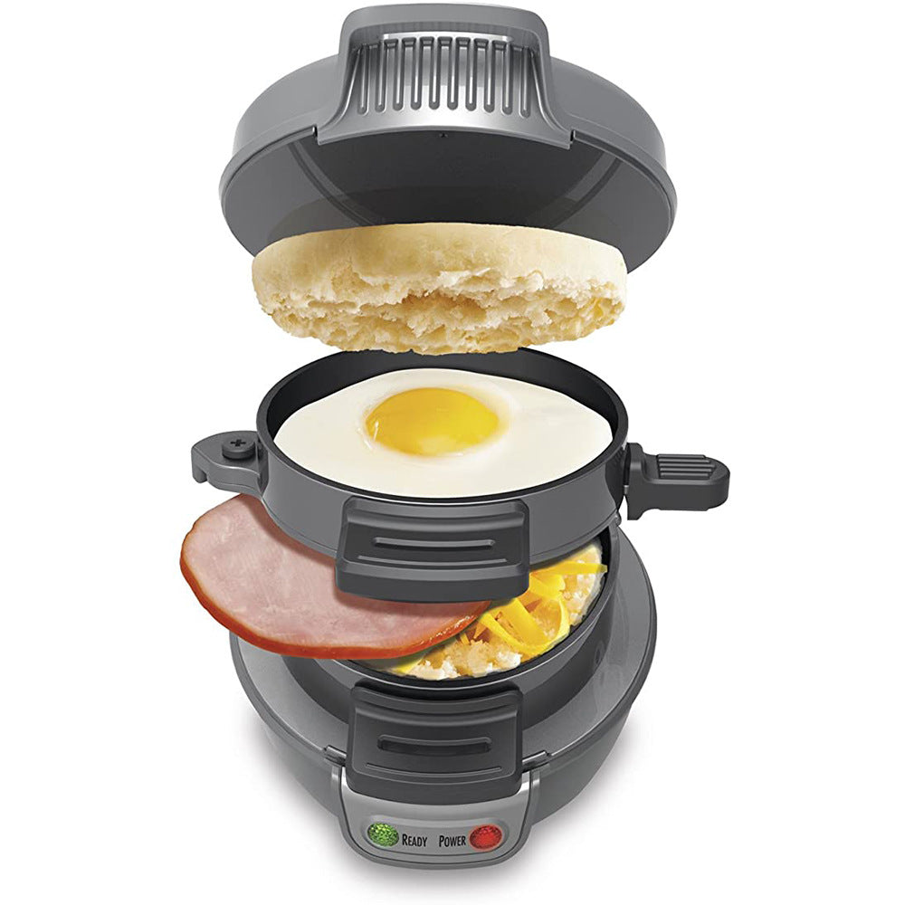 Frühstücksmaschine für den Haushalt, Hamburger-Sandwich-Maker mit Eierkocherring, Brot-Sandwich-Maschine, Waffeleisen