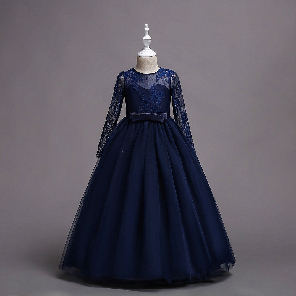 Kids Long Flower Girl Dress