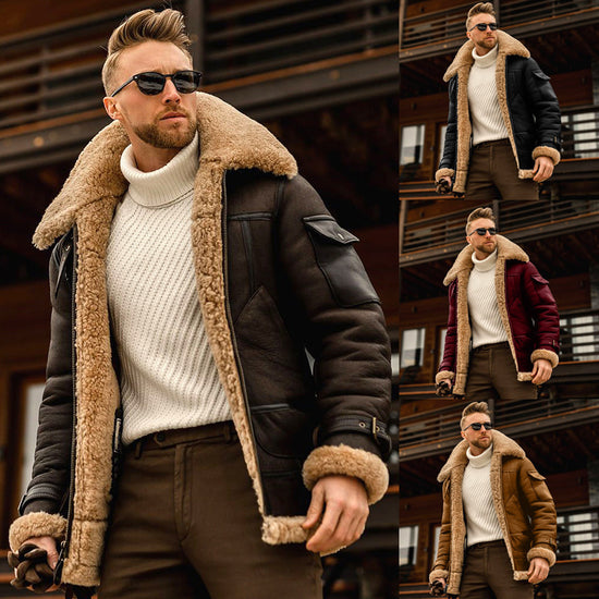Winterjacke für Herren, Militärfleece, warme Jacke, Herrenmantel mit Pelzkragen, taktische Armeejacke