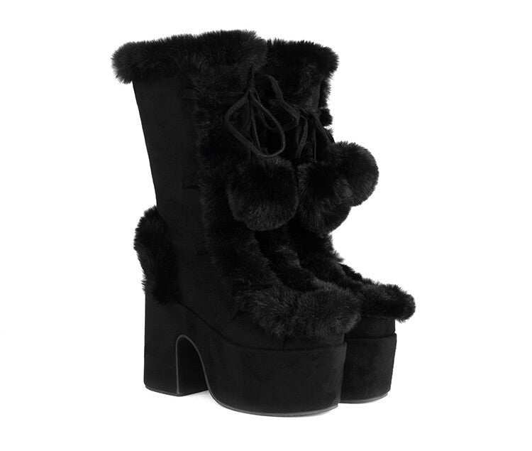 Women's Fashion Mid-Cut Furry Boots