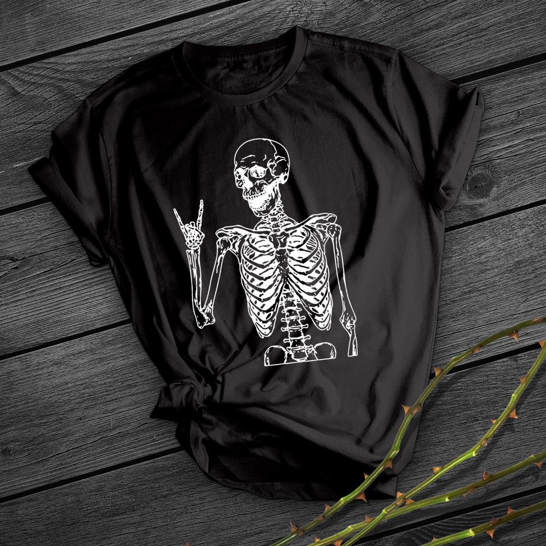 Skull Print Short Shirt Team Uniform European And American Fabrics