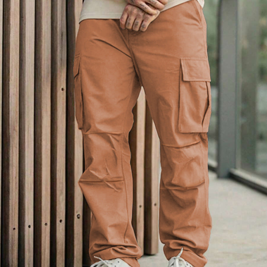 Sportlich-lässige Arbeitshose für Herren in Unifarbe mit mehreren Taschen