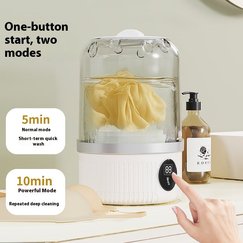 Small wireless underwear washing machine from Bucciato, compact and portable for easy laundry of delicate underwear.