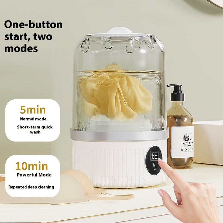 Small wireless underwear washing machine from Bucciato, compact and portable for easy laundry of delicate underwear.