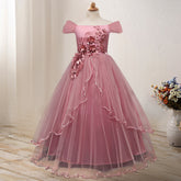 One-shoulder princess flower dress costume in vibrant colors with floral accents, perfect for costume parties and dress-up occasions.