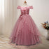 One-shoulder princess flower dress costume in vibrant colors with floral accents, perfect for costume parties and dress-up occasions.