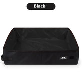 Portable foldable waterproof pet litter box made of durable Oxford cloth, ideal for travel and outdoor use.