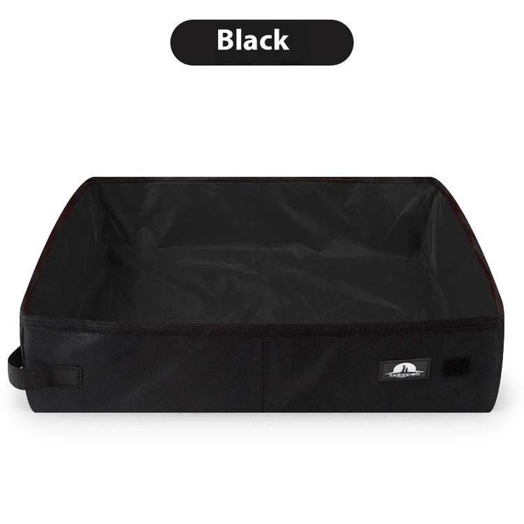 Portable foldable waterproof pet litter box made of durable Oxford cloth, ideal for travel and outdoor use.