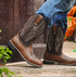 Men’s leather boots for autumn, stylish designer footwear in black with rounded toes and sturdy soles, from Bucciato.