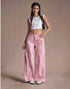 Female loose fit straight wide-leg denim jeans, luxury women&