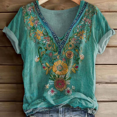 Women's Loose Casual Top With 3D Digital Print
