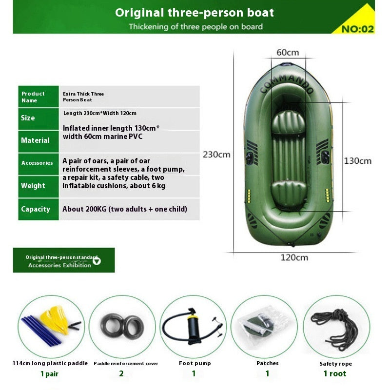 WTY Verdicktes Driftboot, Kajak Zwei Drei Fünf Outdoor-Angelboot