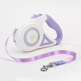 Retractable dog leash and collar set with a spotlight, suitable for small and medium dogs, featuring a durable traction rope.