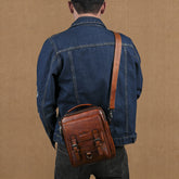 Genuine leather retro hand-rubbed men&
