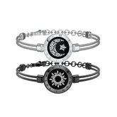 Sun-Moon Smart Sensing Couple Bracelet by Bucciato, close-up of the sleek bracelet with sun and moon design and smart sensing features.