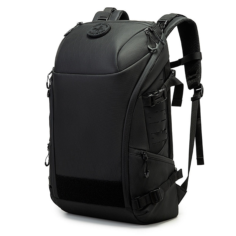 High-capacity multi-functional outdoor adventure backpack from Bucciato, featuring multiple compartments and durable straps for outdoor activities.