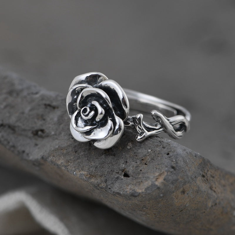 S925 Silver Vintage Thai Silver Craftsmanship Ring